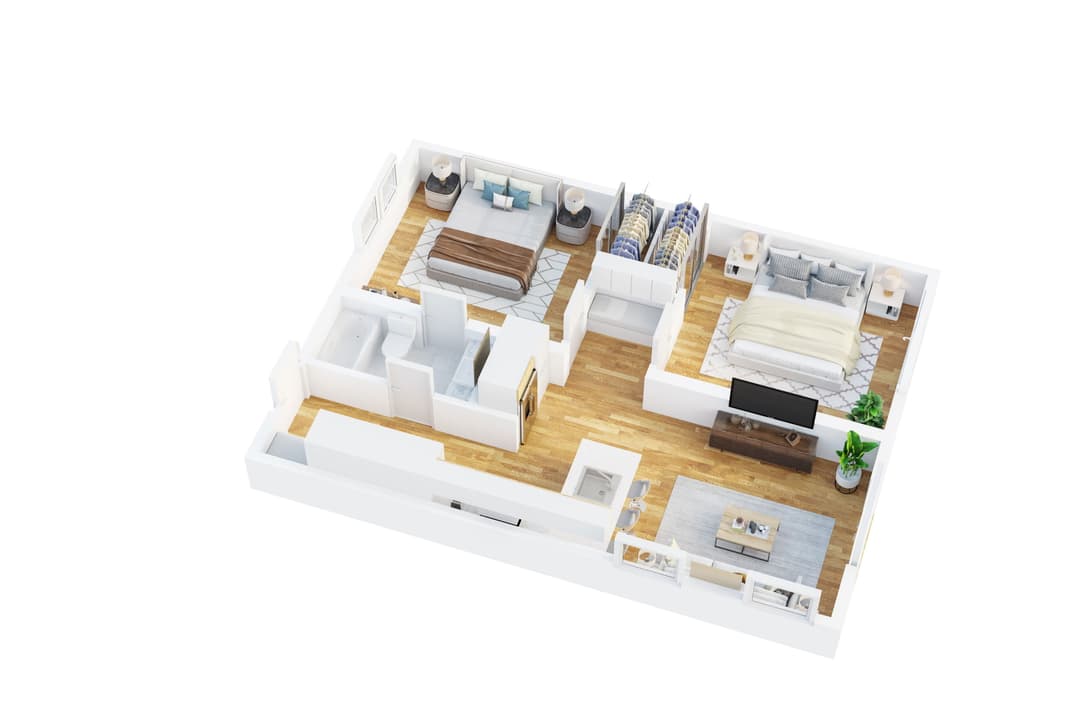 2 bedroom adu floor plan and interior home features