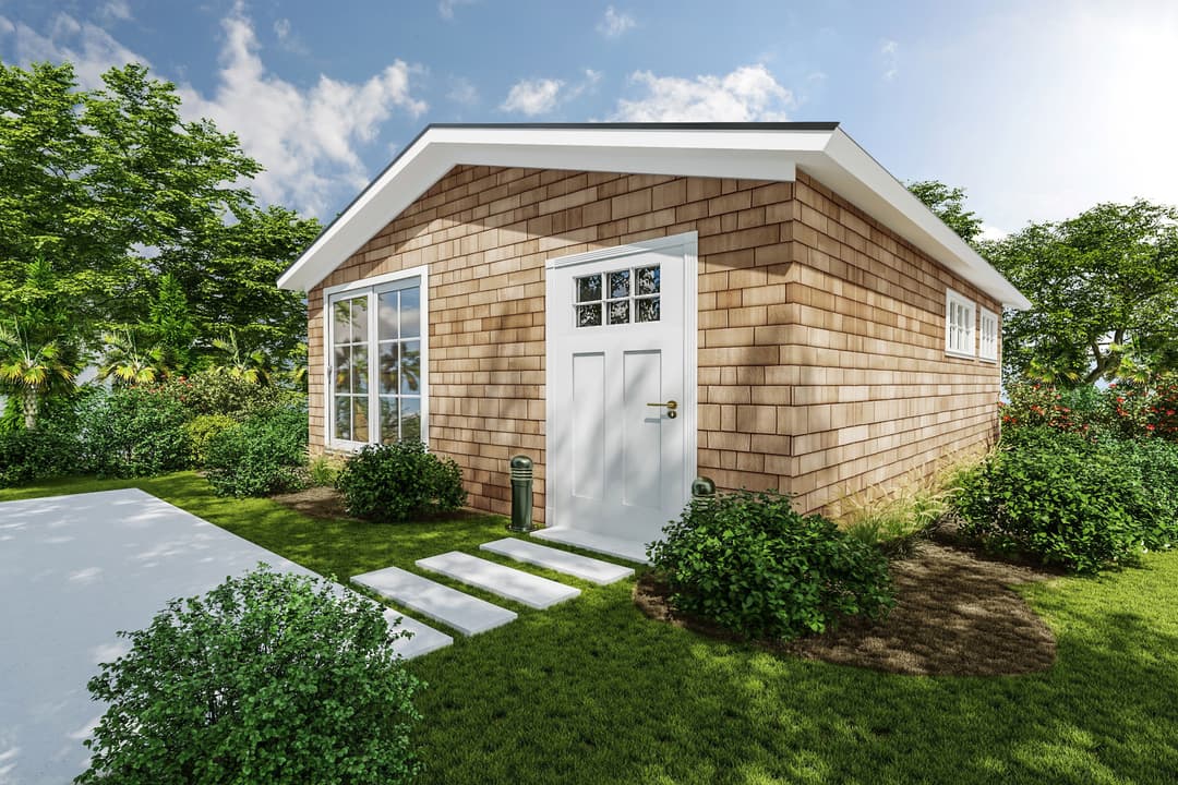 2 bedroom adu elevation, hero, and exterior home features