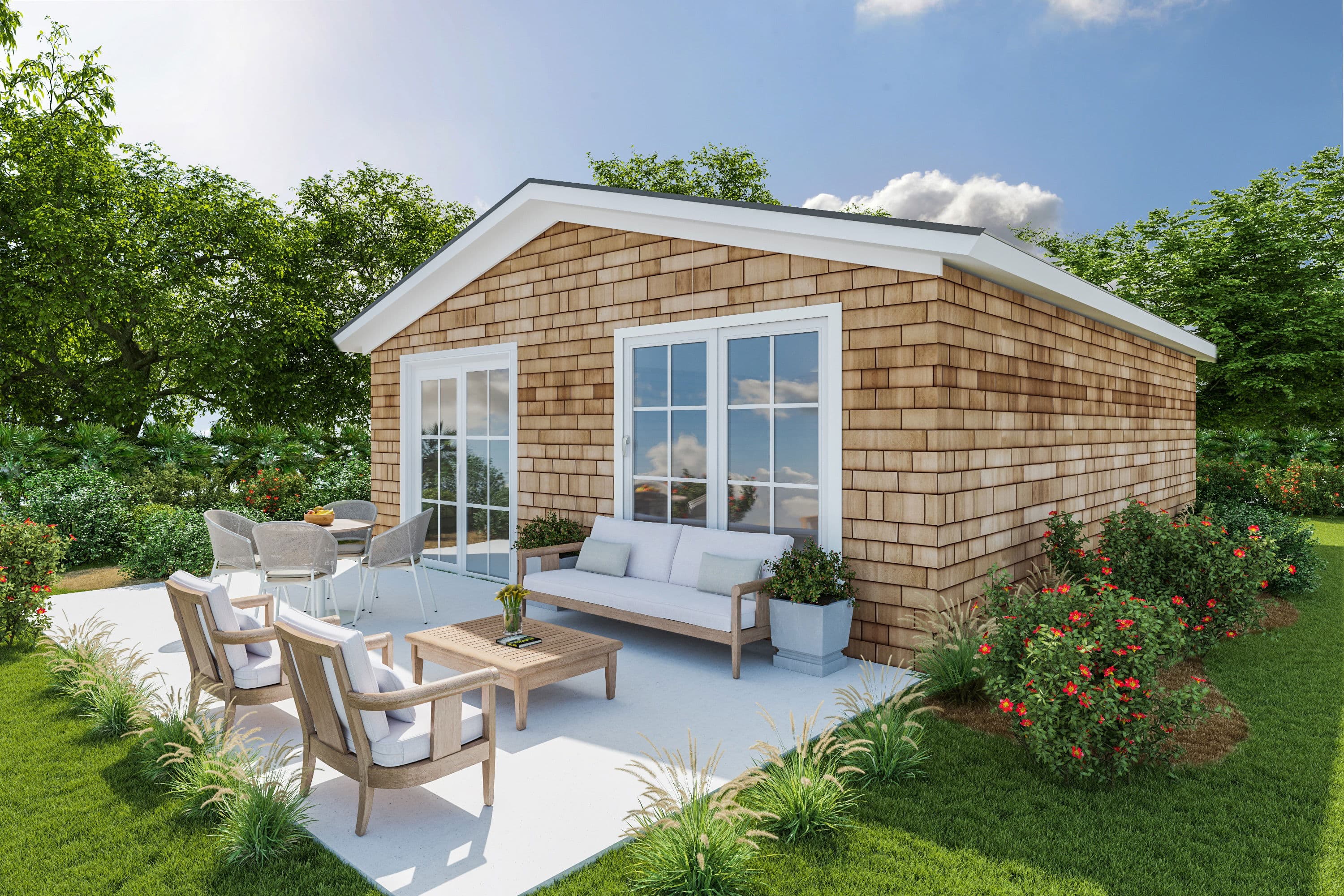 2 bedroom adu elevation and exterior home features